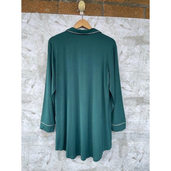 Eberjey Gisele Sleep Shirt in Evergreen Ivory Pajamas size medium - Picture 8 of 11